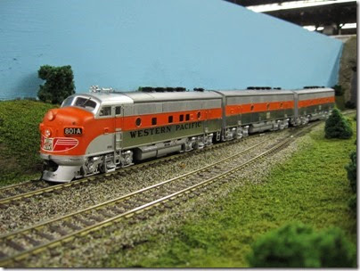 IMG_5474 Western Pacific F3A #801A on the LK&R HO-Scale Layout at the WGH Show in Portland, OR on February 17, 2007