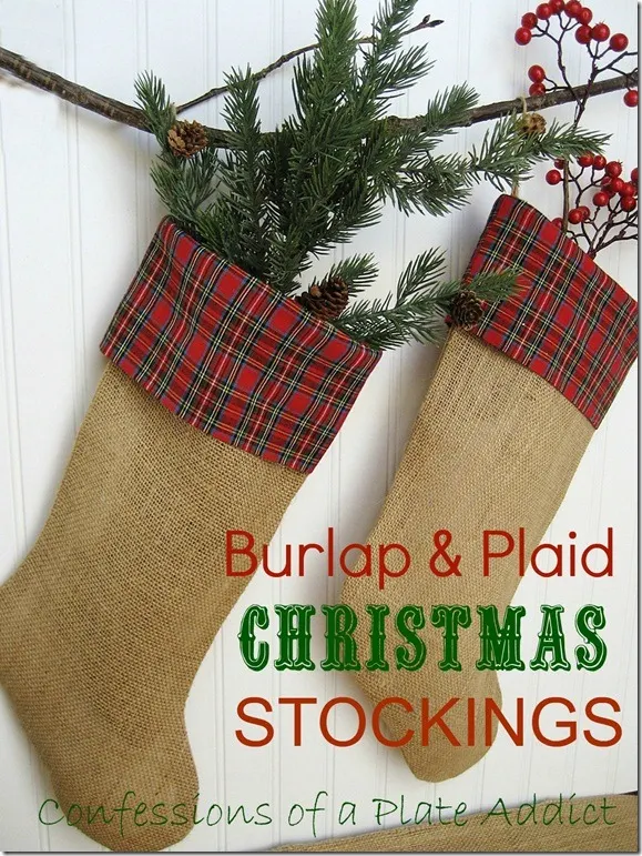 CONFESSIONS OF A PLATE ADDICT Burlap and Plaid Stockings6