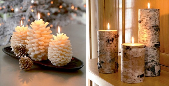 decoración con velas en Navidad