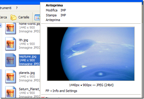 FastPreview anteprima immagine nel menu contestuale del clic destro del mouse