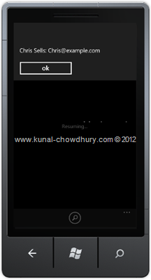 Screenshot 2: How to Retrieve Email Address in WP7 using the EmailAddressChooserTask?