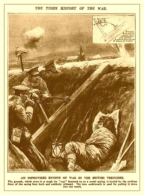 Британская катапульта для гранат времен первой мировой войны