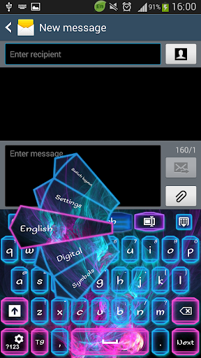 GO Keyboard Neon Flame