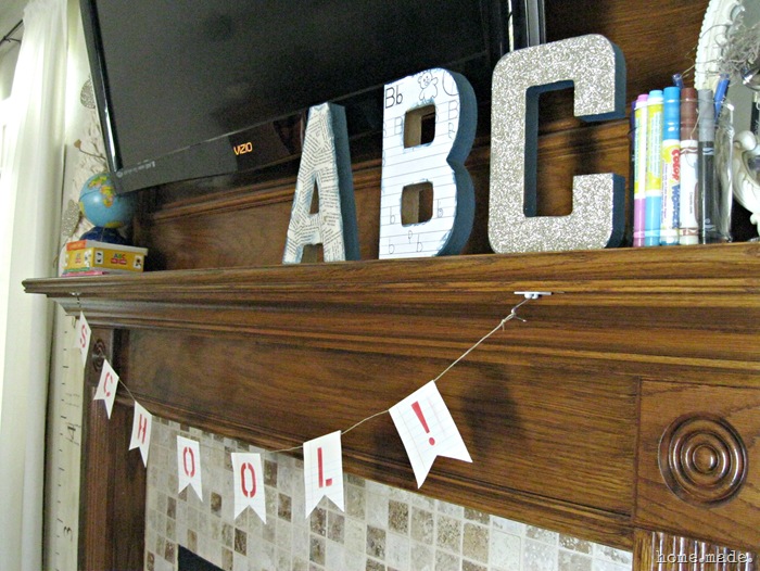 home.made. Back to School Mantle Idea