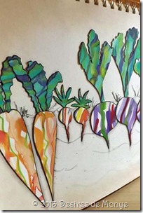Watercolor puddle veggies