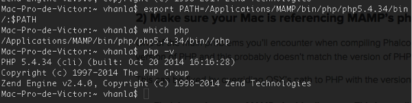 Export php mamp