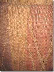 Plimoth Plant indian woven mat inside winter house