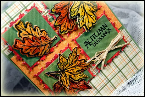 Autumn Blessings, Fall Leaves and Acorn die