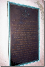 Tablet on top of Lord Fairfax's Tomb, click to enlarge
