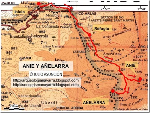 Mapa ruta Anie y Añelarra