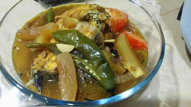 ZULFAZA LOVES COOKING: Ikan masak taucu dengan sayur kulit 