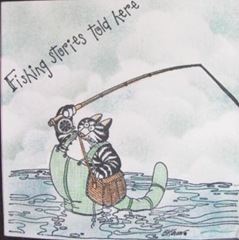 kliban cat trifold card fishntales front of card