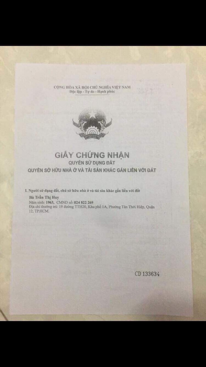 Bán nhà phố Hiệp Thành Quận 12 - 017 Bán nhà phố Hiệp Thành Quận 12 - 017