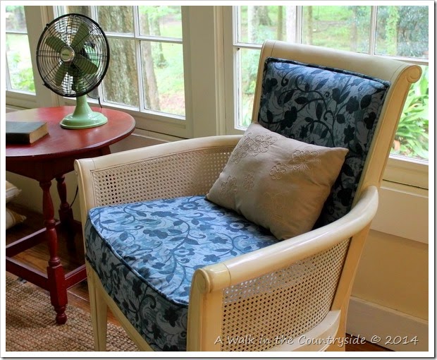 French chair in sunroom