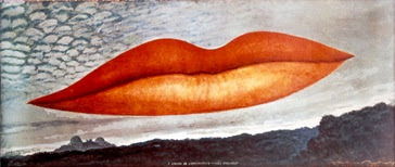 Man Ray (1890–1976); A l’heure de l’observatoire – les amoureux (Observatory Time – The Lovers), 1964, after a canvas of c.1931; Color photograph; 19 5/8 x 48 3/4 in. (50 x 124 cm); The Israel Museum, Jerusalem; © 2011 Man Ray Trust/Artists Rights Society (ARS), New York/ADAGP, Paris/ Photo © The Israel Museum by Avshalom Avital.