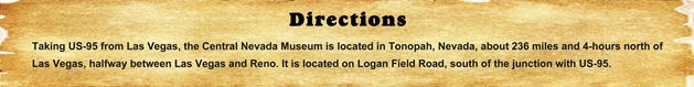 Directions - Nevada Central Museum