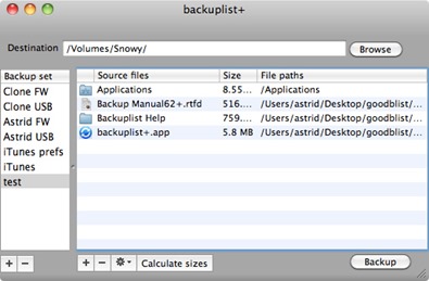 Backuplist+ Free Mac Backup App