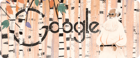Il doodle di Google dedicato a Lev Tolstoj.