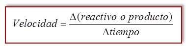 Formula de velocidad de una reaccion quimica