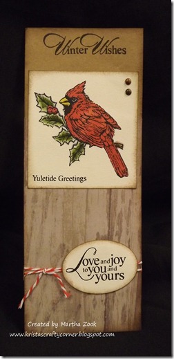 Martha Zooks cardinal Christmas card