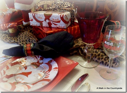 a walk in the countryside: Christmas tablescape with leopard