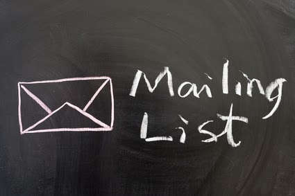 Mailing list words and symbol on the blackboard mailing-list.jpg
