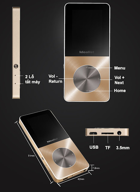 Máy nghe nhạc MP3, MP4 Hifi Lossless Idealist S1813 Idealist S1813