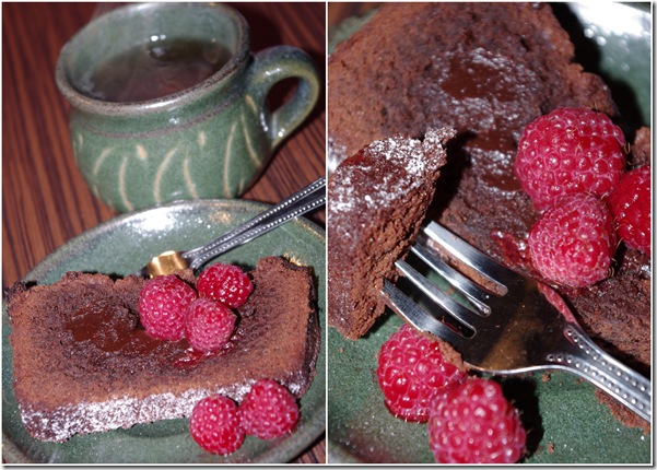 czekoladowe ciasto z maliną