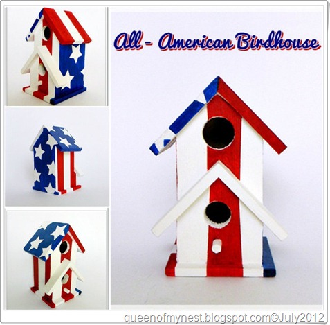 All American Birdhouse Collage 4 frame