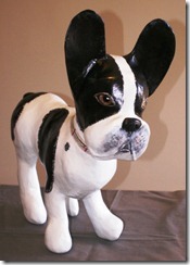 Completed french bulldog sculpture