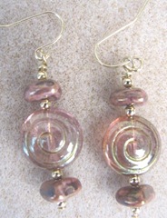 Earrings 8.23.11 dangle pinkish bronze
