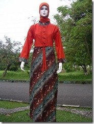 model gamis batik terbaru merah C23