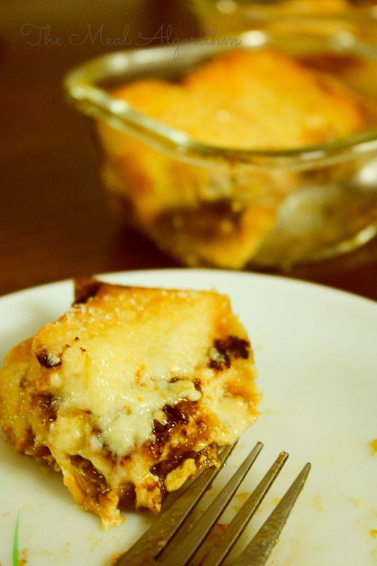 Eggless bread pudding