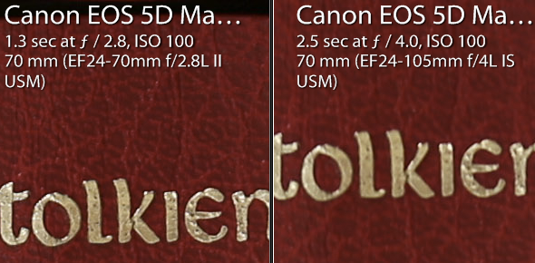 24-70 f/2.8L II @ f/2.8 (left) and 24-105mm @ f/4 (right)