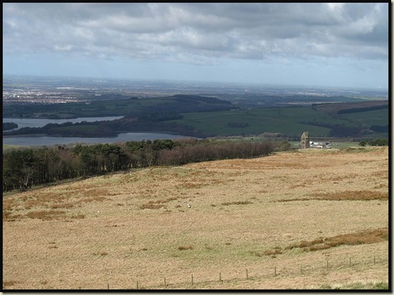 The view across Lancashire from Rivington Pike Tower