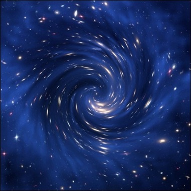 ilustração da rotação do Universo