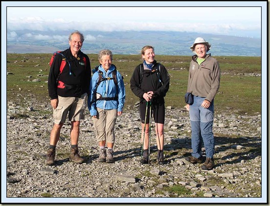 Roger, Jacky, Heather and Martin on the summit of Ingleborough
