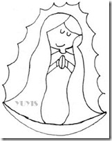 Dibujo de Nuestra Señora de Guadalupe para colorear Dibujo de Nuestra Señora de Guadalupe para colorear