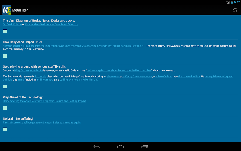 MetaFilter (Unofficial) Screen 3