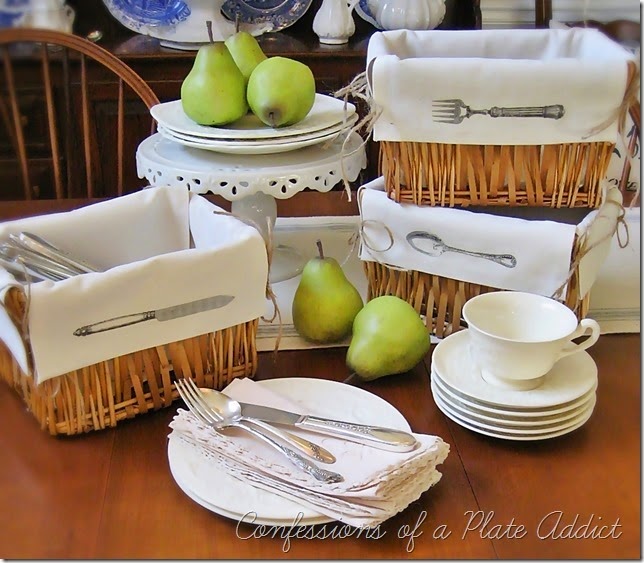 CONFESSIONS OF A PLATE ADDICT No-Sew Basket Liners CONFESSIONS OF A PLATE ADDICT No-Sew Basket Liners
