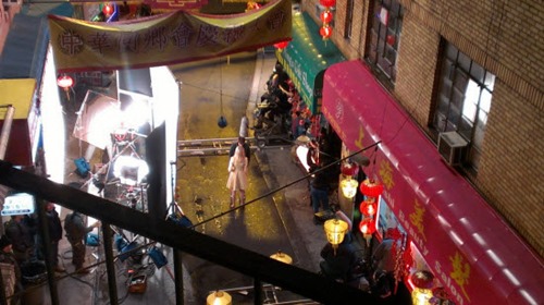 Emma Stone Arrives on The Amazing Spider-Man 2 Chinatown Set 07