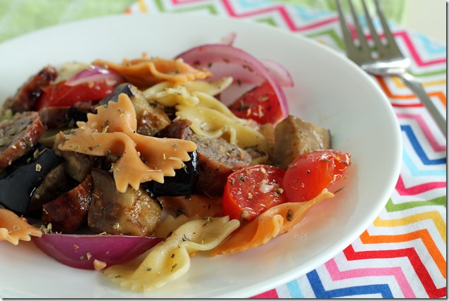 Summer Veggie & Sausage Pasta Salad