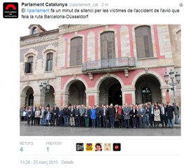 minuta de silenci catastròfa de germanwings Parlament Catalonha