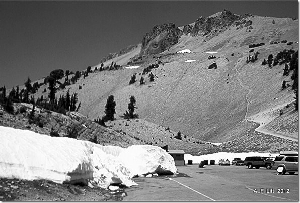 Summit Trail Parking Lot, Lassen Volcanic National Park, California.  July 2004.