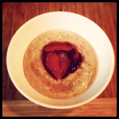 Sophie Dahl's porridge with plums stewed in orange juice and cinnamon