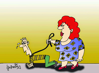Jeremias Cartoons: Homem na coleira