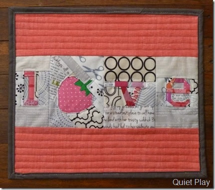 Strawberry Love mini quilt