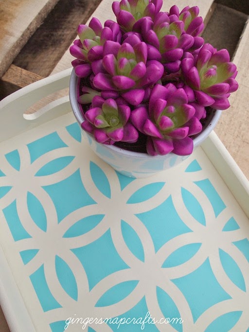 stencil tray with a succulent