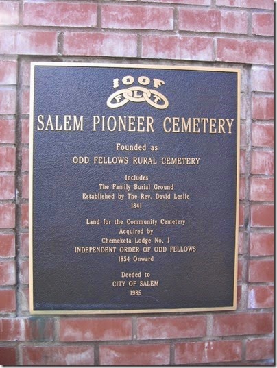 IMG_3887 Salem Pioneer Cemetery Lich-Gate Plaque in Salem, Oregon on September 17, 2006