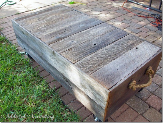 diy factory cart style coffee table 7